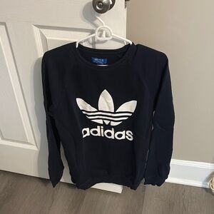 Adidas Dark Blue Crewneck with White Logo